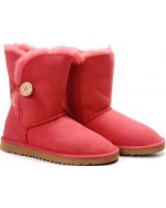 Ugg c пуговкой малиновые